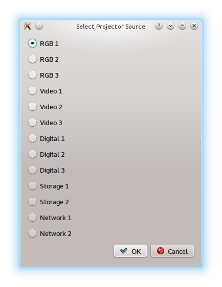 Source select dialog single menu image