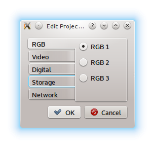Source select dialog tabbed menu image